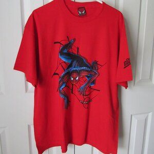 SPIDERMAN Promo Shirt Mens XL Bright Red Dr. Pepper 100% Cotton New USA Movie